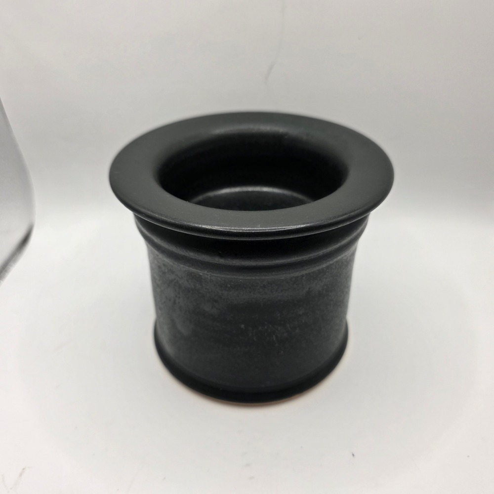 Hot Fresco Pottery Matte Black Stoneware‎ Dip Cooler Heater Two Piece Set